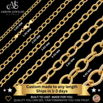 Load image into Gallery viewer, Solid 14K Yellow Gold Light Round Cable Link Custom Length Chain Necklace

