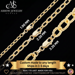 Load image into Gallery viewer, Solid 14K Yellow Gold Textured Cable Link Custom Length Chain Necklace
