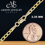 Load image into Gallery viewer, Solid 14K Yellow Gold Textured Cable Link Custom Length Chain Necklace

