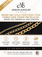 Load image into Gallery viewer, Solid 14K Yellow Gold Textured Cable Link Custom Length Chain Necklace
