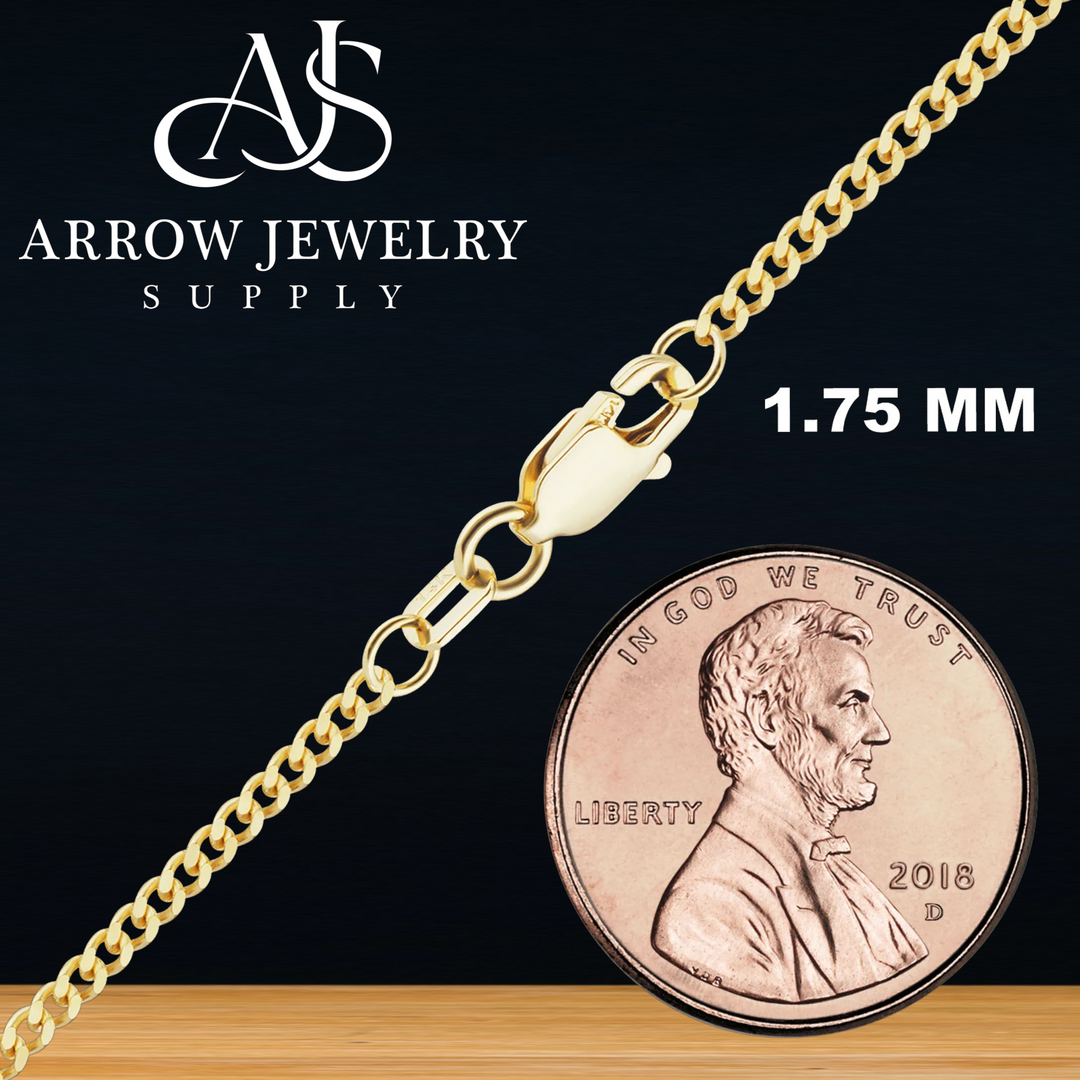 Solid 14K Yellow Gold Classic Curb Cuban Link Custom Length Chain Necklace