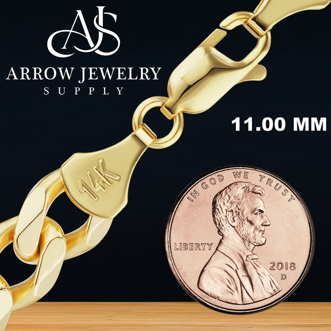 Solid 14K Yellow Gold Classic Curb Cuban Link Custom Length Chain Necklace