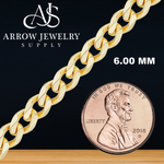 Load image into Gallery viewer, Solid 14K Yellow Gold Semi-Solid Curb Cuban Link Custom Length Chain Necklace
