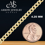 Load image into Gallery viewer, Solid 14K Yellow Gold Semi-Solid Curb Cuban Link Custom Length Chain Necklace
