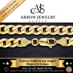 Load image into Gallery viewer, Solid 14K Yellow Gold Semi-Solid Curb Cuban Link Custom Length Chain Necklace
