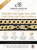 Load image into Gallery viewer, Solid 14K Yellow Gold Semi-Solid Curb Cuban Link Custom Length Chain Necklace
