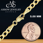 Load image into Gallery viewer, Solid 14K Yellow Gold Light Curb Cuban Link Custom Length Chain Necklace
