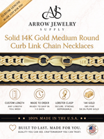 Load image into Gallery viewer, Solid 14K Yellow Gold Medium Round Curb Link Chain Necklace - Custom Length
