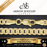 Load image into Gallery viewer, Solid 14K Yellow Gold Medium Round Curb Link Chain Necklace - Custom Length

