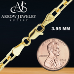 Load image into Gallery viewer, Solid 14K Yellow Gold Elongated Diamond Cut Cable Link Chain Necklace
