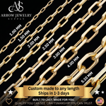 Load image into Gallery viewer, Solid 14K Yellow Gold Elongated Diamond Cut Cable Link Chain Necklace
