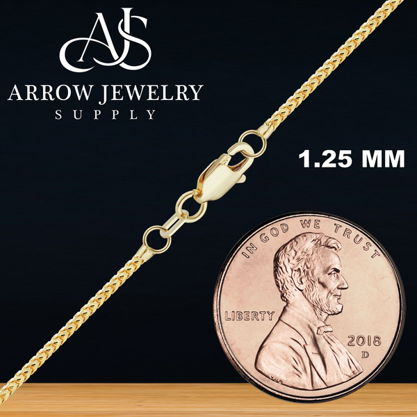 Solid 14K Yellow Gold Franco Foxtail Chain Necklace - Custom Length