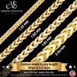 Load image into Gallery viewer, Solid 14K Yellow Gold Franco Foxtail Chain Necklace - Custom Length
