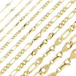 Load image into Gallery viewer, Solid 14K Yellow Gold Classic Figaro Link Chain Necklace - Custom Length
