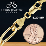 Load image into Gallery viewer, Solid 14K Yellow Gold Classic Figaro Link Chain Necklace - Custom Length
