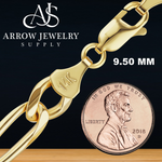 Load image into Gallery viewer, Solid 14K Yellow Gold Classic Figaro Link Chain Necklace - Custom Length
