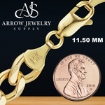 Load image into Gallery viewer, Solid 14K Yellow Gold Classic Figaro Link Chain Necklace - Custom Length
