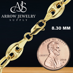 Load image into Gallery viewer, Solid 14K Yellow Gold Classic Puffed Mariner Anchor Link Necklace

