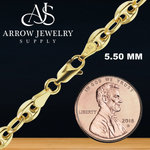 Load image into Gallery viewer, Solid 14K Yellow Gold Classic Puffed Mariner Anchor Link Necklace
