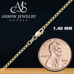 Load image into Gallery viewer, Solid 14K Yellow Gold Elongated Semi-Solid Cable Link Chain Necklace
