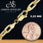 Load image into Gallery viewer, Solid 14K Yellow Gold Elongated Semi-Solid Cable Link Chain Necklace
