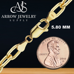 Load image into Gallery viewer, Solid 14K Yellow Gold Elongated Semi-Solid Cable Link Chain Necklace
