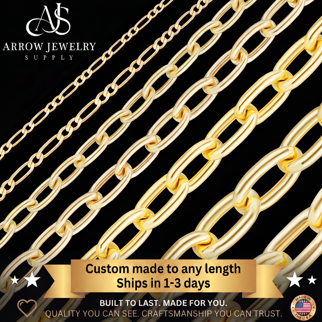 Solid 14K Yellow Gold Elongated Semi-Solid Cable Link Chain Necklace