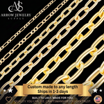 Load image into Gallery viewer, Solid 14K Yellow Gold Elongated Semi-Solid Cable Link Chain Necklace
