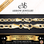 Load image into Gallery viewer, Solid 14K Yellow Gold Semi-solid Oval Rolo Link Chain Necklace - Custom Length
