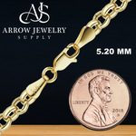 Load image into Gallery viewer, Solid 14K Yellow Gold Semi-Solid Round Rolo Link Chain Necklace - Custom Length

