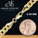 Load image into Gallery viewer, Solid 14K Yellow Gold Semi-Solid Round Rolo Link Chain Necklace - Custom Length
