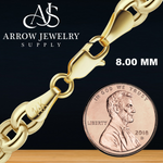 Load image into Gallery viewer, Solid 14K Yellow Gold Semi-Solid Round Rolo Link Chain Necklace - Custom Length
