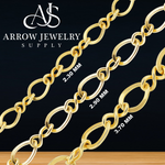 Load image into Gallery viewer, Solid 14K Yellow Gold Figure Eight Link Chain Necklace - Custom Length
