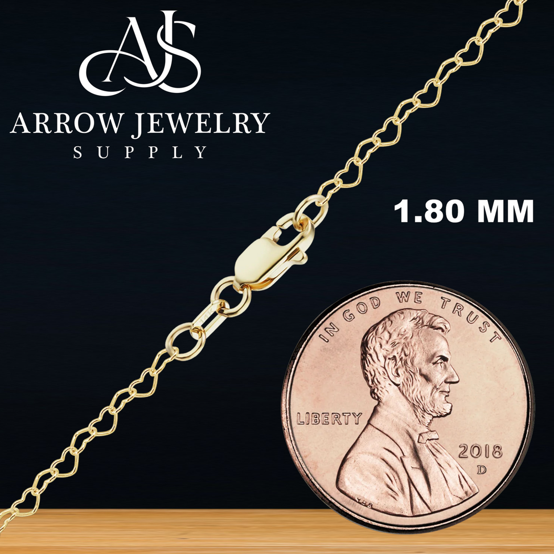 Solid 14K Yellow Gold Classic Heart Necklace Made in any Custom Length