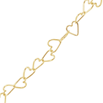Load image into Gallery viewer, Solid 14K Yellow Gold Tall Heart Link Chain Necklace Made in any Custom Length
