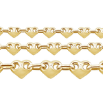 Load image into Gallery viewer, Solid 14K Yellow Gold Puffed Heart Link Chain Necklace Made in any Custom Length
