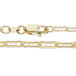 Load image into Gallery viewer, Solid 14K Yellow Gold Flat Crinkle Hairpin Like Chain Necklace - Custom Length
