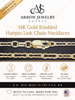 Load image into Gallery viewer, Solid 14K Yellow Gold Flat Crinkle Hairpin Like Chain Necklace - Custom Length
