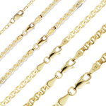Load image into Gallery viewer, Solid 14K Yellow Gold Mariner Anchor Curb Link Chain Necklace - Custom Length
