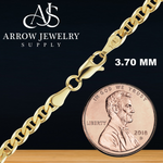 Load image into Gallery viewer, Solid 14K Yellow Gold Mariner Anchor Curb Link Chain Necklace - Custom Length
