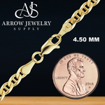 Load image into Gallery viewer, Solid 14K Yellow Gold Mariner Anchor Curb Link Chain Necklace - Custom Length
