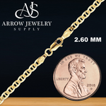 Load image into Gallery viewer, Solid 14K Yellow Gold Mariner Anchor Curb Link Chain Necklace - Custom Length
