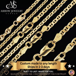 Load image into Gallery viewer, Solid 14K Yellow Gold Mariner Anchor Curb Link Chain Necklace - Custom Length
