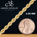 Load image into Gallery viewer, Solid 14K Yellow Gold Handmade Custom Length Lightweight Rope Chain Necklace
