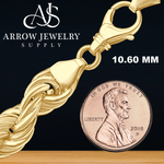 Load image into Gallery viewer, Solid 14K Yellow Gold Handmade Solid Rope Chain Necklace - Custom Length
