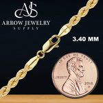 Load image into Gallery viewer, Solid 14K Yellow Gold Handmade Solid Rope Chain Necklace - Custom Length
