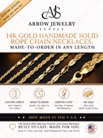 Load image into Gallery viewer, Solid 14K Yellow Gold Handmade Solid Rope Chain Necklace - Custom Length
