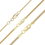 Load image into Gallery viewer, Solid 14K Yellow Gold Round Smooth Snake Chain Necklace Made in Custom Length
