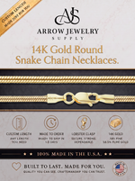 Load image into Gallery viewer, Solid 14K Yellow Gold Round Smooth Snake Chain Necklace Made in Custom Length
