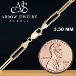 Load image into Gallery viewer, Solid 14K Yellow Gold Round Paperclip Cable Link Chain Custom Length Necklace
